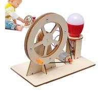 Electricity Generator Toy - Wood 15 cm, Science, Hand Crank Design | Wooden Educational Kit, Generators Science Project For Children, STEM Learning, School Experiments, Creative Play