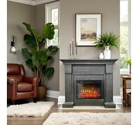 ElectricSun camini elettrici MONTENEGRO Grigio, con effetto sonoro, 3 colori, con l'app, L127xH107cm