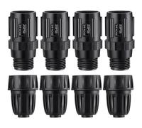 ElectricWise 8 regolatori di pressione per irrigazione a goccia 25 PSI e kit adattatore rubinetto, 3/4" FHT x 3/4" MHT regolatore di pressione, adattatore per tubo di irrigazione a goccia da 1/2