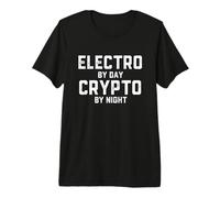 Electro DJ By Day Crypto Night Blockchain Music NFT ETH EDM Maglietta Premium