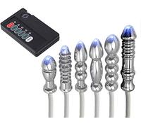 Electro Shock Sex Anal Plug Dildo Vaginale Elettro Stimolazione in acciaio Inossidabile Stimolatore Anale Butt Plug Dildo Massaggiatore di Giocattoli Sessuali Bdsm per Donne, Uomini, Coppie,A6