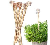 Electroculture Plant Stakes - Wood Copper 12Inch | 6 Pieces Gardening Coil Wire Antennas | Electronic Plant Growth Stakes For Fruits, Vegetables, Flowers, Outdoor Garden, Balcony, Patio, Horticulture