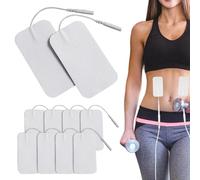 Electrode Pads Set - EMS Unit Replacement Accessories for Sessions | 10 Piece Breathable with Adhesive Pad Collection, Body Care Attachments for Home Travel Use, 1.97x3.94 in