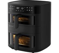 Electrolux Air Fryer 800 EAFD11B, 11L, Doppio Cassetto Dual Zone, Sync Finish & Link Cook, Design Verticale Salvaspazio con Finestre, 8 Programmi, 60-200°C, 2700W, Compatibile Lavastoviglie, Nero