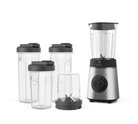 Electrolux Create 4 frullatore compatto E4CB1-6ST - Caraffa in vetro da 600 ml, 2 bottiglie extra da asporto, 2 velocità, 350 W, in acciaio inox