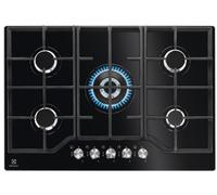 ELECTROLUX PIANO COTTURA IN VETRO A GAS EGG7536K 5 FUOCHI IN GHISA NERO