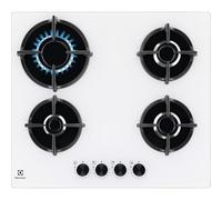 Electrolux Piano Cottura Gas EGG64272W Serie 600 Gas on Glass 60cm da Incasso, 4 Fuochi, Bruciatore Rapido, Bruciatore Wok, Precisa Regolazione della Fiamma, Sicurezza Sicurgas, 590x520cm, Bianco