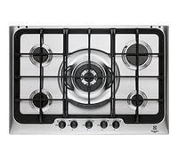 Electrolux PX750UOV Serie Soft Piano Cottura 5 Fuochi a Gas 75 cm (1 Bruciatore Wok Tripla Corona) colore Inox