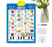 Electronic Alphabet Wall Chart, Interactive Education Toy with Sounds and Lights, 16.14x21.85 Inches Colorful & Sturdy, Musical Talking Poster for Kids Learning, Fun Gift to Girls