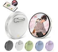 Electronic Badge Digital Display Pin, Pixel Badge Pin Digital, 1.8'' Ips Touch Screen, 500mAh, Badges Button with Videos/Photos Display, for Cosplay Ita Bag Comic Convention (White)
