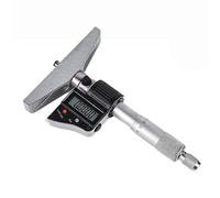 Electronic Depth Gauge - 0-25mm Digital Depth Micrometer with LCD Screen, 0.001mm Resolution, Ratchet and Locking Device, Stainless Steel Measuring Tool