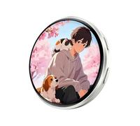 Electronic Digital Badge Pin, Wearable LED Video Brooch, Touchscreen Coat Smart Device For Clothes Sweater Anime Fan Photo Display 30 Hours Battery Wireless Light Effect Accessory Small Screen Blower