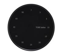 Electronic Timer with Adhesive Suction | 90 Minute Countdown Reminder for Kitchen Cooking/Learning/Multitasking | Loud 70dB Alarm, Rotating LED Indicator, LCD Display (Black)