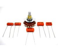 Electrónica Baile Kit bacchetta per chitarra elettrica P90, Single Coil o Humbucker con Rotary Switch Alpha Taiwan 2 poli 6 posizioni + condensatori Sprague Orange Drop