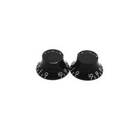 Electrónica Baile Set di 2 bottoni per mancini colore nero tipo Skirted o Bell per chitarra o potenziometri americani con misure imperiali Knurled Shaft