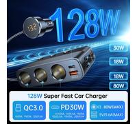 Electronics Veloce Caricabatterie Auto Adattatore 128W 12V-24V 3.6A 5V Su / Off