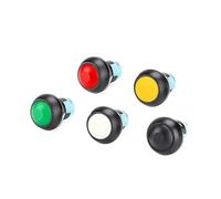 ElectronicSwitch 1pc 12mm Small Push Black Button Switch Self-Locking Fixed Latching Big Ball Head Doorbell Access Control