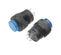 ElectronicSwitch 1PC Self locking 16MM Latching Push Button Switch With Blue LED lighting 4Pin R16-503