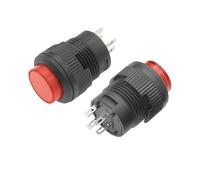 ElectronicSwitch 1PC Self locking 16MM Latching Push Button Switch With Red LED lighting 4Pin R16-503