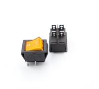 ElectronicSwitch 1Pcs 12V switch KCD4 boat-shaped rocker power button on-0ff yellow light
