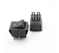 ElectronicSwitch 1Pcs 220V switch KCD4 boat-shaped rocker power button on-0ff black NO light