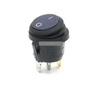 ElectronicSwitch 1Pcs KCD1 Circular Waterproof Rocker Switch 3Pin ON/OFF With Blue Lighting Power AC 12V-24V