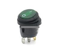 ElectronicSwitch 1Pcs KCD1 Circular Waterproof Rocker Switch 3Pin ON/OFF With green Lighting Power 220V