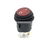 ElectronicSwitch 1Pcs KCD1 Circular Waterproof Rocker Switch 3Pin ON/OFF With Red Lighting Power 220V