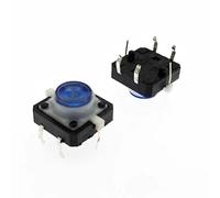 ElectronicSwitch 5PCS 12X12X7.3 Tactile Push Button Switch Momentary Tact Blue LED 12 * 12 * 7.3mm