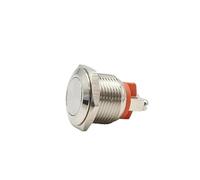 ElectronicSwitch 5pcs 22mm 1NC Momentary Reset Metal Push Button Switch IP65 Flat Head Screw Foot Doorbell
