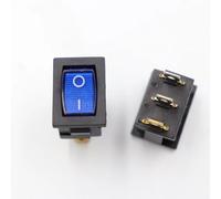 ElectronicSwitch 5Pcs boat switch KCD1-103 3feet 2 files with blue lights 220V Rocker power switch 15 * 21MM 3pin With light