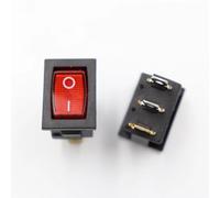 ElectronicSwitch 5Pcs boat switch KCD1-103 3feet 2 files with red lights 220V Rocker power switch 15 * 21MM 3pin With light