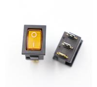 ElectronicSwitch 5Pcs boat switch KCD1-103 3feet 2 files with yellow lights 220V Rocker power switch 15 * 21MM 3pin With light