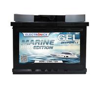 Electronicx batteria di alimentazione 12V 80Ah GEL, 80 AH senza manutenzione & sigillata. Ciclica per solare, barca, camper, carrello elevatore. Dimensioni 242×175×190 mm. Con polo positivo a destra