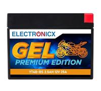 Electronicx Batteria moto GEL YT4B-BS 12V 2,5Ah 25A CCA - batteria avviamento compatta e affidabile per scooter, moto, quad & ATV - senza manutenzione, sigillata, resistente alle vibrazioni