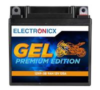 Electronicx GEL Batteria Moto 12N9-3B 12V 9Ah 120A - Sigillata, compatta e senza manutenzione - Starter potente e affidabile per moto, scooter, quad, ATV, jetski e veicoli powersport