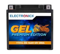 Electronicx GEL YTX14-BS Batteria Moto 12V 14Ah 200A - Starter affidabile per moto, scooter, quad, ATV - Compatta 151×87×145 mm, senza manutenzione, sigillata, anti-perdita, duratura