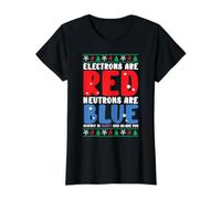 Electrons Neutrons Science Is Sweet Christmas Scientist Maglietta con Stampa Grafica Economica, Donna, Nero, M