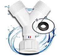 Electroo Raccordo Y Lavatrice | 2-vie Distributore Y per Tubo Acqua Lavatrice Lavastoviglie e Giardino | Doppio Attacco Adattatore | Raccordo 3/4 Pollici | Filetto in Plastica, 1 Guarnizioni in Gomma
