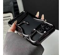 (Electroplated Black, Multicolor) For iPhone 16 Pro Max Bumper Case 3D Snake Hollow TPU Phone Cover - Electroplated Black