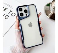 Electroplating Phone Cover per iPhone 16 Pro Max 6.9 pollici, Glitter Trendy Phone Case, Clear PC Hard Case Sparkle Aesthetic Design All-inclusive Lens Shockproof Protective Case (Blue, iP 16 Pro Max)
