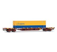 Electrotren HE6065 RENFE, carro container 4 assi MMC3, caricato con contenitore 40' "RENFE", livrea rosso ossido, ep. IV