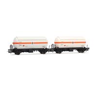 Electrotren HE6072 RENFE, 2-unit pack PR type gas tank wagons, Butano S.A. orang
