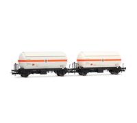 Electrotren HE6072 RENFE, confezione da 2 carri cisterna per gas tipo PR,'Butano S.A.' bianco-arancio, ep; iV Pacchetti di carri merci