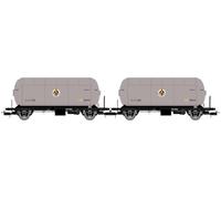 Electrotren HE6073 RENFE, confezione da 2 unità, carri cisterna per gas PR,'Butano S.A.' nero-argento, ep; iII Carri merci