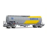 Electrotren RENFE, 4-axle Isolated Tank Wagon SALTRA f. Transport of cianhidric Acid, Yellow/Grey, EP. IV Kit di Costruzione per Bambini, Colore Grigio/Giallo, HE6026