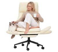 ELECWISH Sedia Criss Cross con braccioli ribaltabili, ampia seduta sedia da | Sedia da ufficio grande e alta con poggiapiedi, ampia sedia da scrivania con gambe incrociate con tasche laterali per casa
