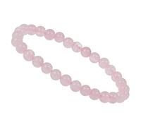 ELEDORO Bracciale elasticizzato in vere perle di pietre preziose (6 mm) - Bracciale di perle per un'eleganza elegante, 17 cm, Gemma, Rubino Zoisite