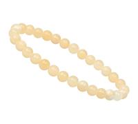 ELEDORO Bracciale elasticizzato in vere perle di pietre preziose (6 mm) - Bracciale di perle per un'eleganza elegante, 19 cm, Gemma, Pirite