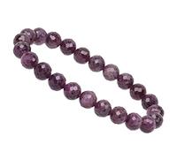 ELEDORO Braccialetto con perle di rubino sfaccettate, 8 mm, in vera pietra preziosa Chakra
